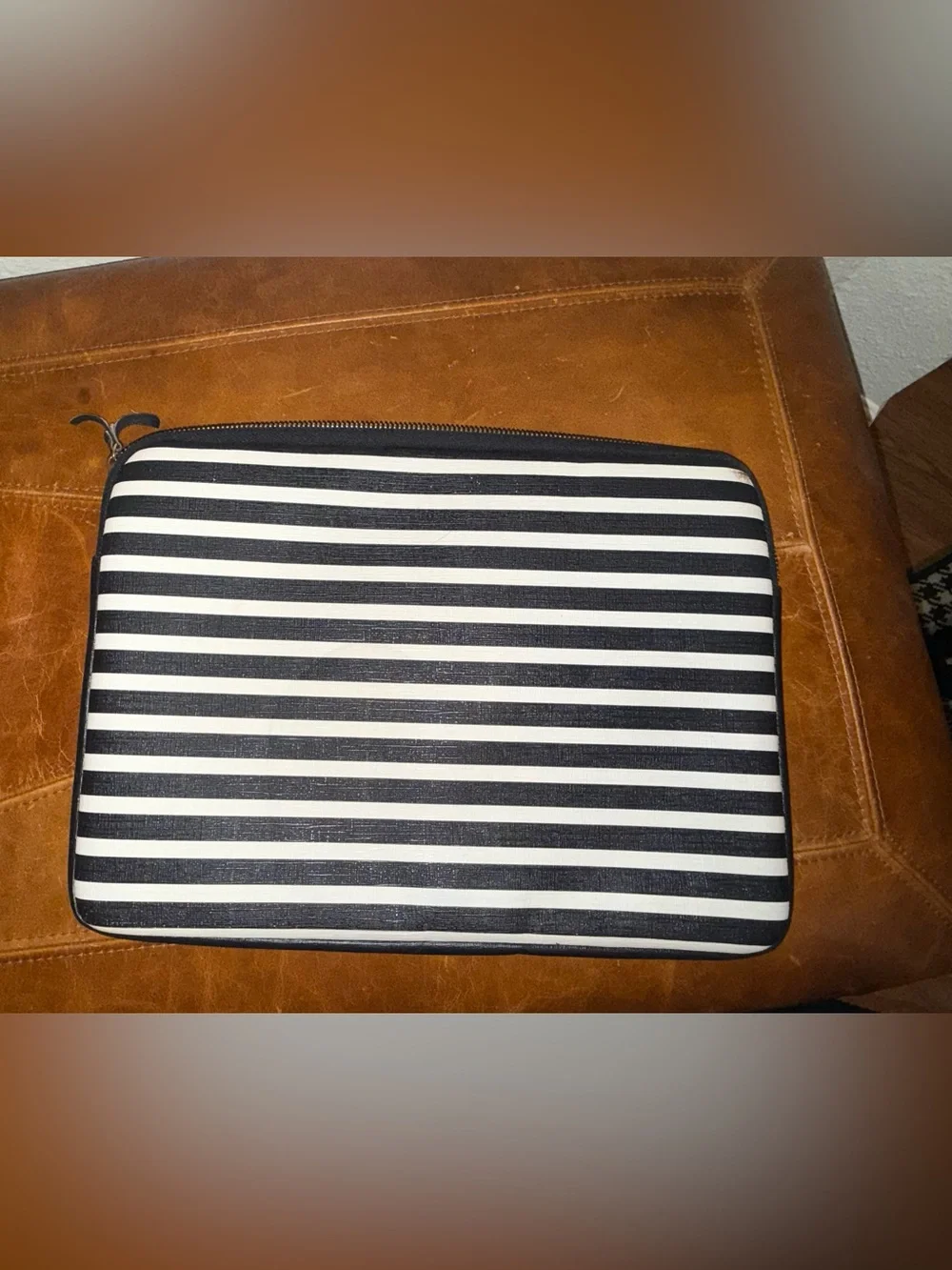 kate spade Black and White Striped Laptop Sleeve